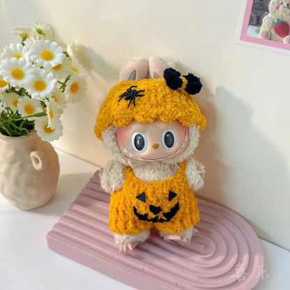 Halloween Pumpkin Clothes For Lafufu Clothes Doll Bat Wing Pumpkin Clothes with Hat For labubu cloth outfit Accessories