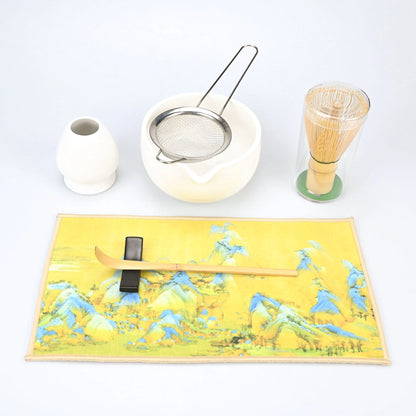 Matcha Tea Set, 7pcs Matcha Whisk Set, Matcha Starter Making Kit, Matcha Green Tea Whisk Set with Scoop, Scoop Rest, Sifter, Whi