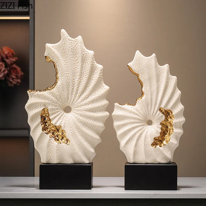 Gilded Ceramic Landscape Feng Shui Ornaments Desk Decoration Mascot Abstract Crafts Room Aesthetics Decor Home Accessories