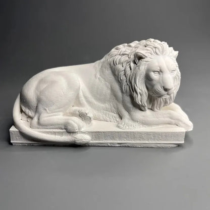 Stone Lion Chinese Style Town House Bonsai Gypsum Decoration Art Figurine, Aesthetic Home, Desktop Book Nook, Sculpture Ornament