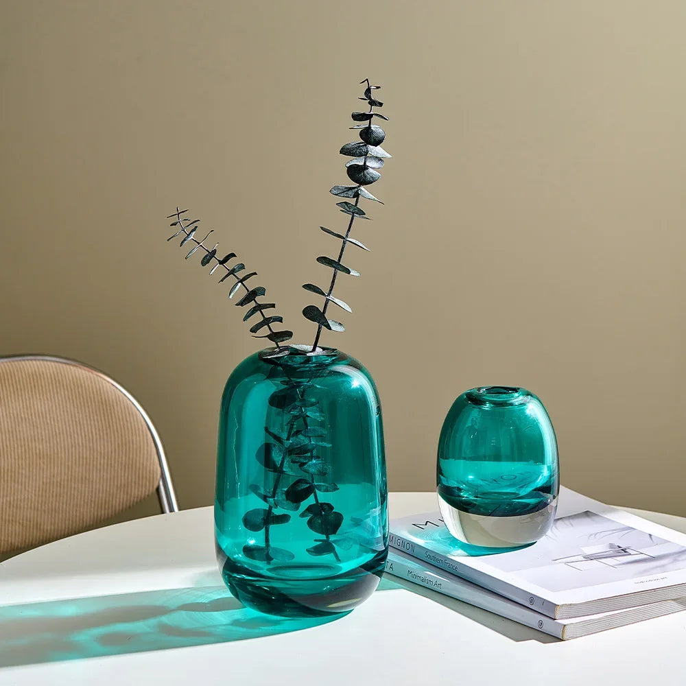 Minimalism Glass Vase Nordic Home Room Decor Cachepot for Flowers Light Luxury Living Room Decoration Modern Decorative Vase
