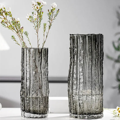 Vase à fleurs en verre Transparent, motif d'arbre, Vase de roche, fleurs d'eau, producteurs de fleurs, décoration de Table de salon, artisanat