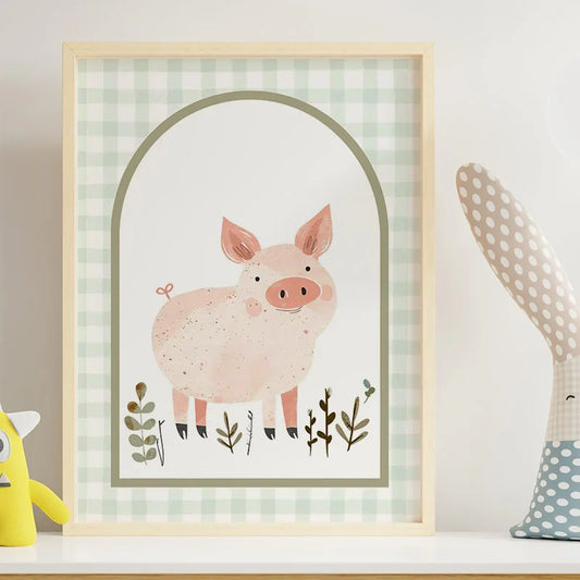 Pig Cow Sheep Duck Chicken Farm Animals Wall Art Nordic Posters Painting Cartoon Pictures for Baby Kids Room Decor Canvas Prints