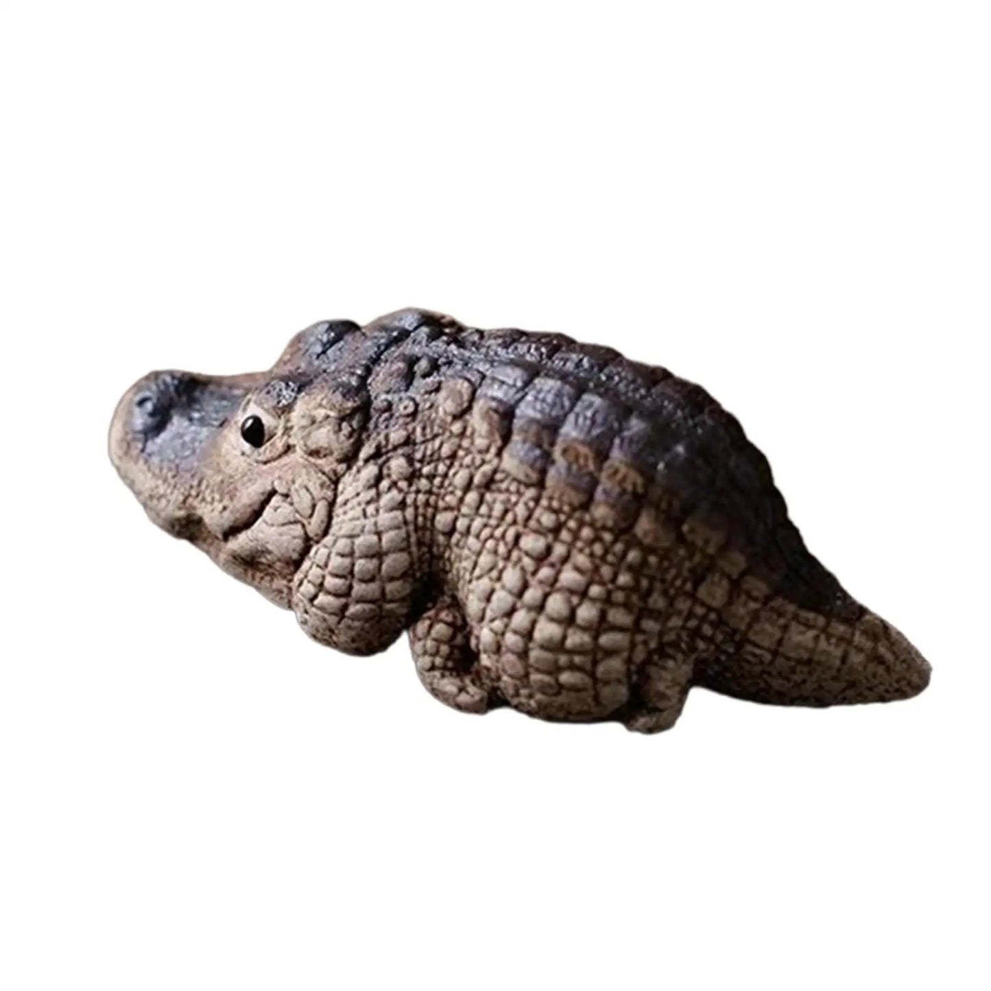 1x Clay Alligator Crocodile Mini Tea Pet Figurine Decoration Miniature Figurine