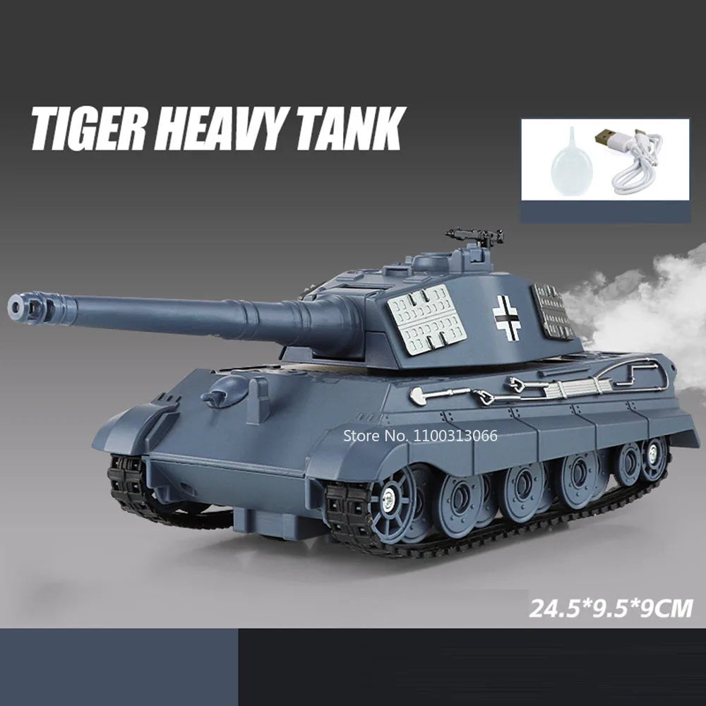 1:32 Alloy Tiger Tanks Toy Diecast Models Cars Spray Version Wheel Pull Back Light Sound Miniature T-90 Tank Kids Birthday Gifts