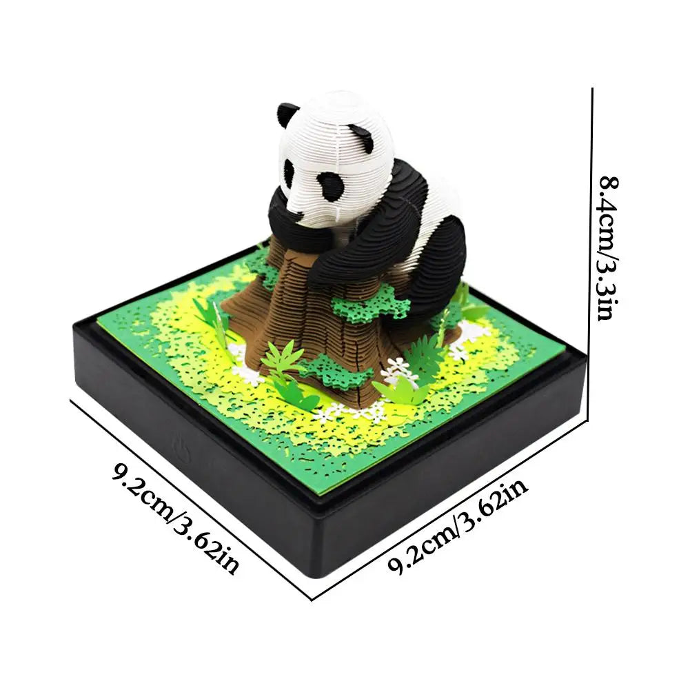3D Panda 2024 Calendar Memo Pad Creative Desk Calendar Decoration Memo Pad Novelty Birthday Gift Christmas Gift