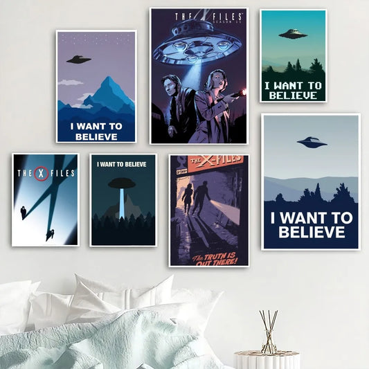 The X-Files I Want to Believe Poster Home Room Decor Livingroom Bedroom Aesthetic Art Wall Painting Stickers