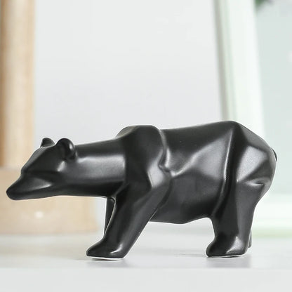 Nordic Ceramic Bear Figurine Home Decor Items Home Office Cabinet Decor Animal Sculptures & Figurines Aesthetic Room Decoration