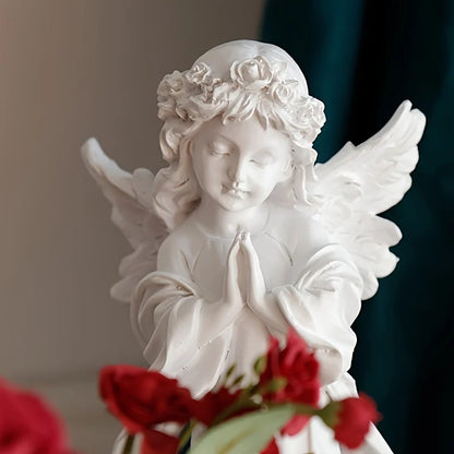 1pc, Creative Angel Girl Sculpture Decoration Home Living Room Bookcase Decoration Crafts Resin Statue Ornament