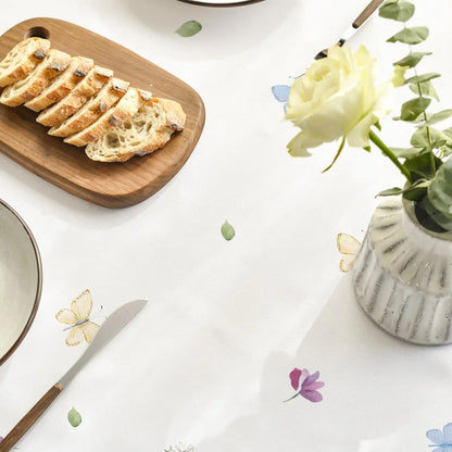 Spring Wildflowers Florals Butterfly Waterproof Tablecloth Wedding Party Dcor Washable Rectangle Table Cover Picnic Table Decor