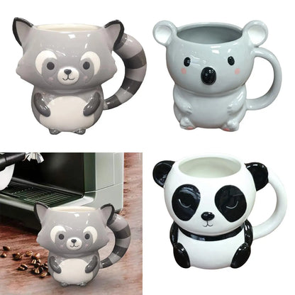 Cute Coffee Mug Porcelain Mug Funny Animal Porcelain Cup Morning Tea Milk Mug for Xmas Birthday Present Women and Men Family