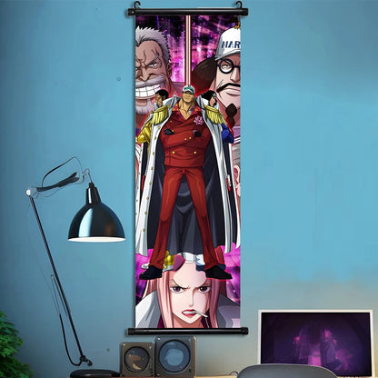 Luffy Hanging Scroll Poster ONE PIECE Anime Cartoon Wall Artwork Canvas Decor Home Decoration Zoro Wallpaper Doflamingo Art Gift