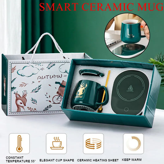 Smart Keramik Becher Heizung Tasse Untersetzer Wärmer Thermostat Kaffee Heizung Elektrische Becher Set Milch Tee Heizung Wasser Home Office Geschenk