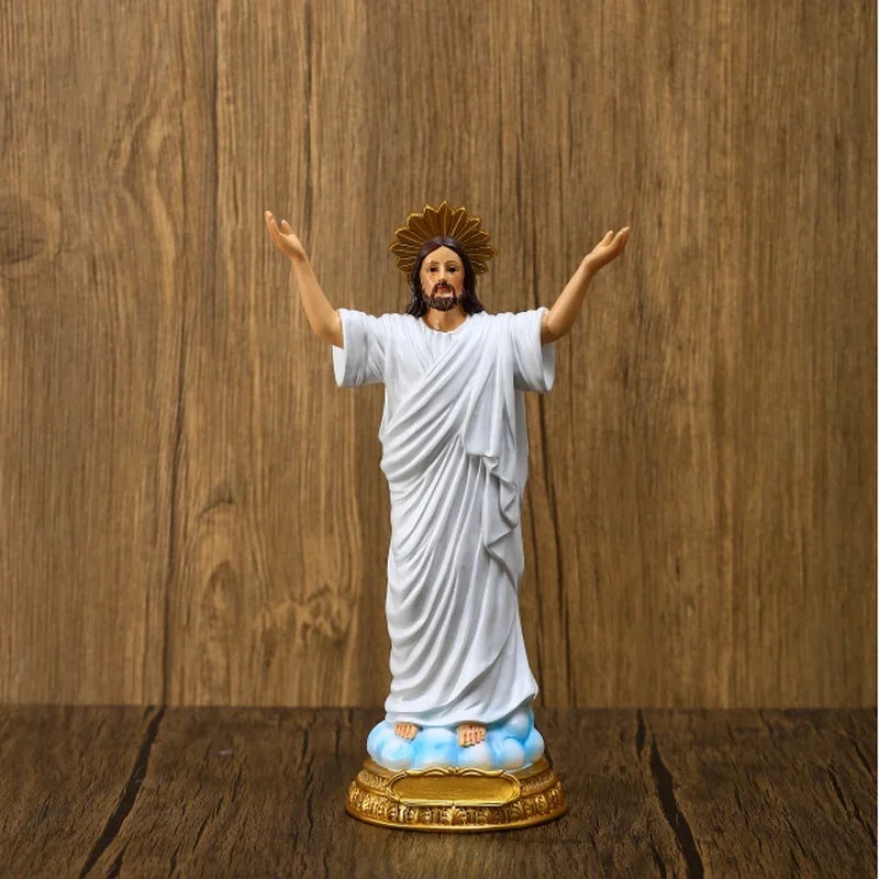 Statue de jésus Christ alléluia, 8 pouces, 1 pièce, Figurine de résurrection, décoration automatique, Statue de Saint chrétien