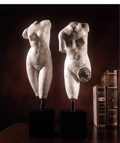Nordic Half-body Statue Decoration Ornaments Retro Frosted Resin Sculpture Art Living Room Desk Home Crafts