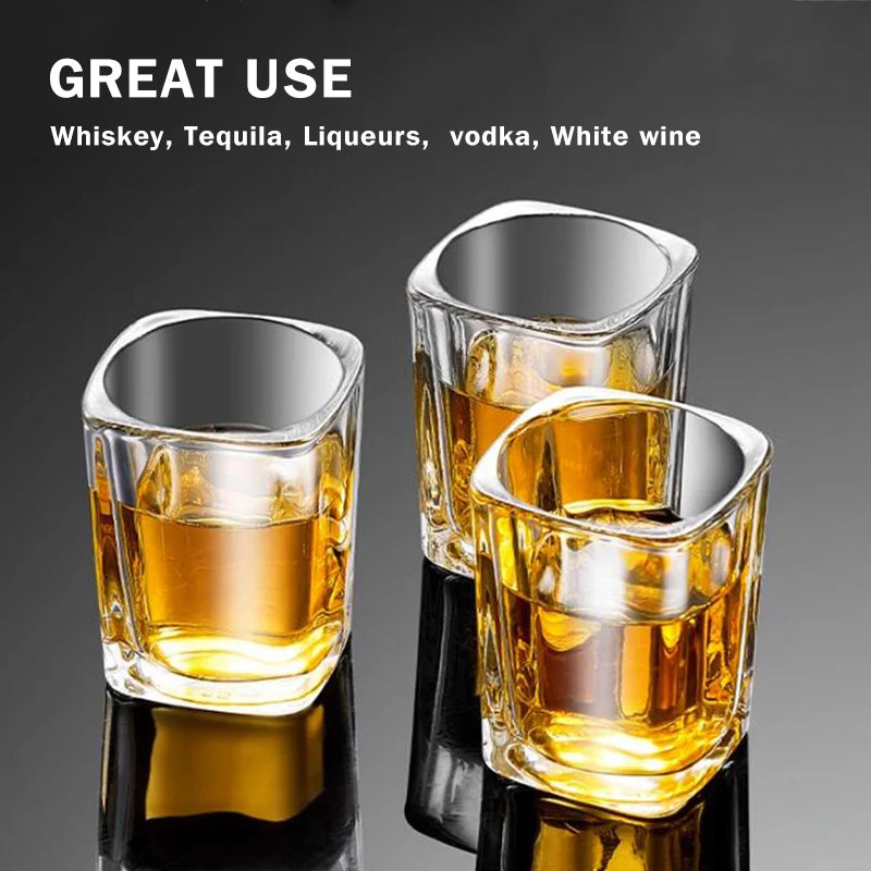Shot Glass Set White Wine Glass Cup Holder Drinkware Set Spirit Glass Bar KTV Wine Glass Holder,Crystal Shot Glass for Whiskey