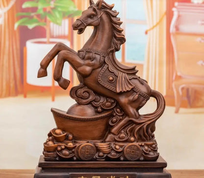 Gold Horse Home Decor Resin Crafts Porcelain Animal Figurines Wedding Decoration Lovers Gift L2544