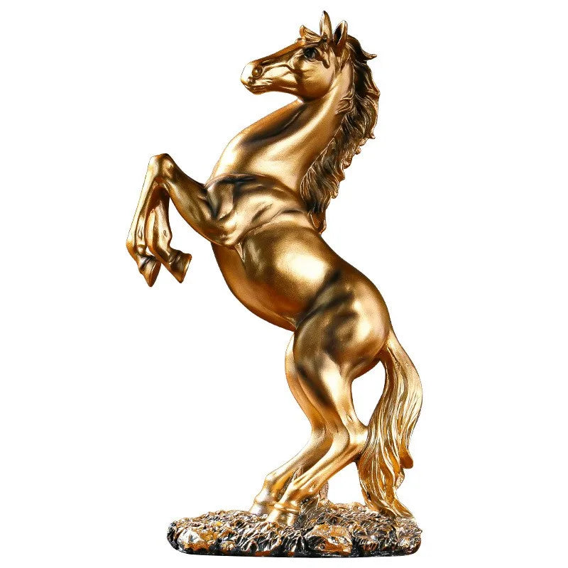 Nordic Abstract Resin Horse Statue, Golden, White, Black, Horse Figure, Figurines, Animal Model, Home Decoration