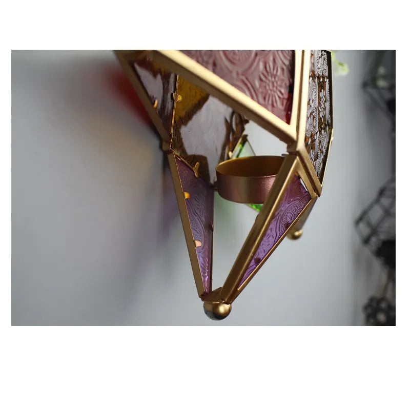 Chandelier étoile Vintage, lanterne en verre suspendue, ornements, lampe de Style marocain, décoration de mariage européenne