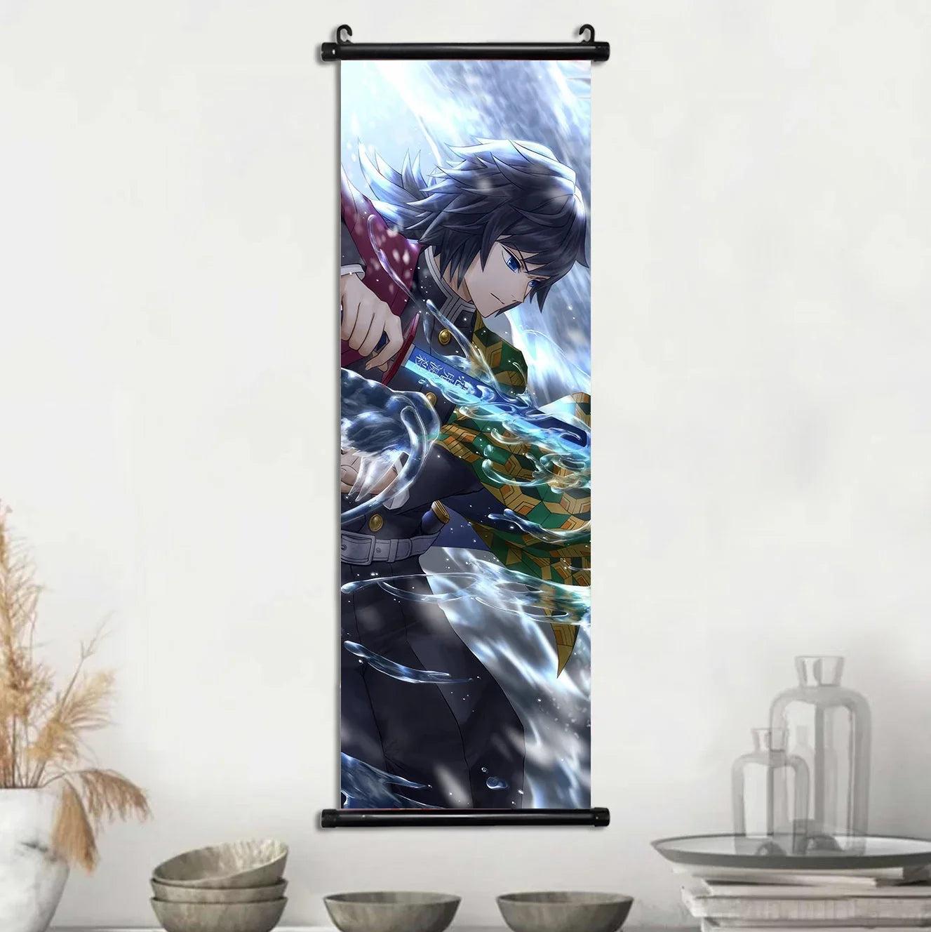 Demon Slayer Hashira Nezuko Agatsuma Zenitsu Inosuke Scroll Canvas Wall Hanging Painting Home Decor Anime Poster Wall Art Room