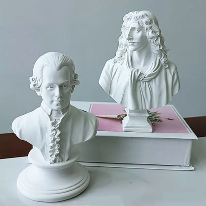 Decorative Statue For Living Room Sculpture Art Resin Figures For Decoration Desktop Bookcase Ornaments Home Beethoven Apollo