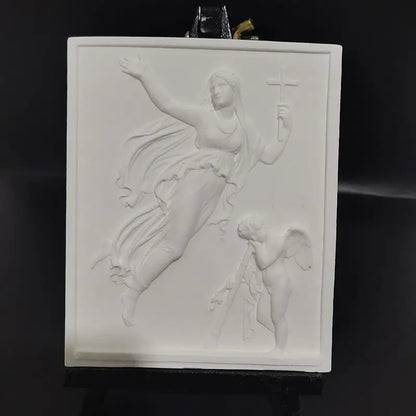 Angel And Woman Plaster Three-Dimensional Art Relief Decorative Painting Desktop Decoration Fragrant Stone Creative Gift Art