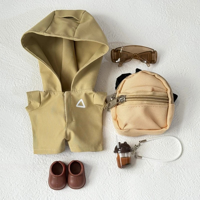 Clothes for Labubu Jackets 17cm Outfit Accessories for The Monster Korea Kpop Idol V1/V3 Commando Jacket Clothing Pendant Mp5