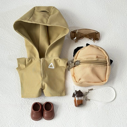 Clothes for Labubu Jackets 17cm Outfit Accessories for The Monster Korea Kpop Idol V1/V3 Commando Jacket Clothing Pendant Mp5