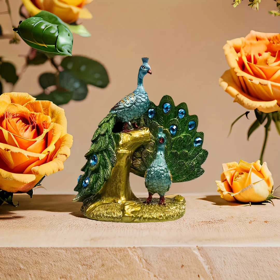Peacock Statue Decoration, Animal Sculpture Modern Resin Home Decoration - Home Office Desktop Multifunctional Style Decoration