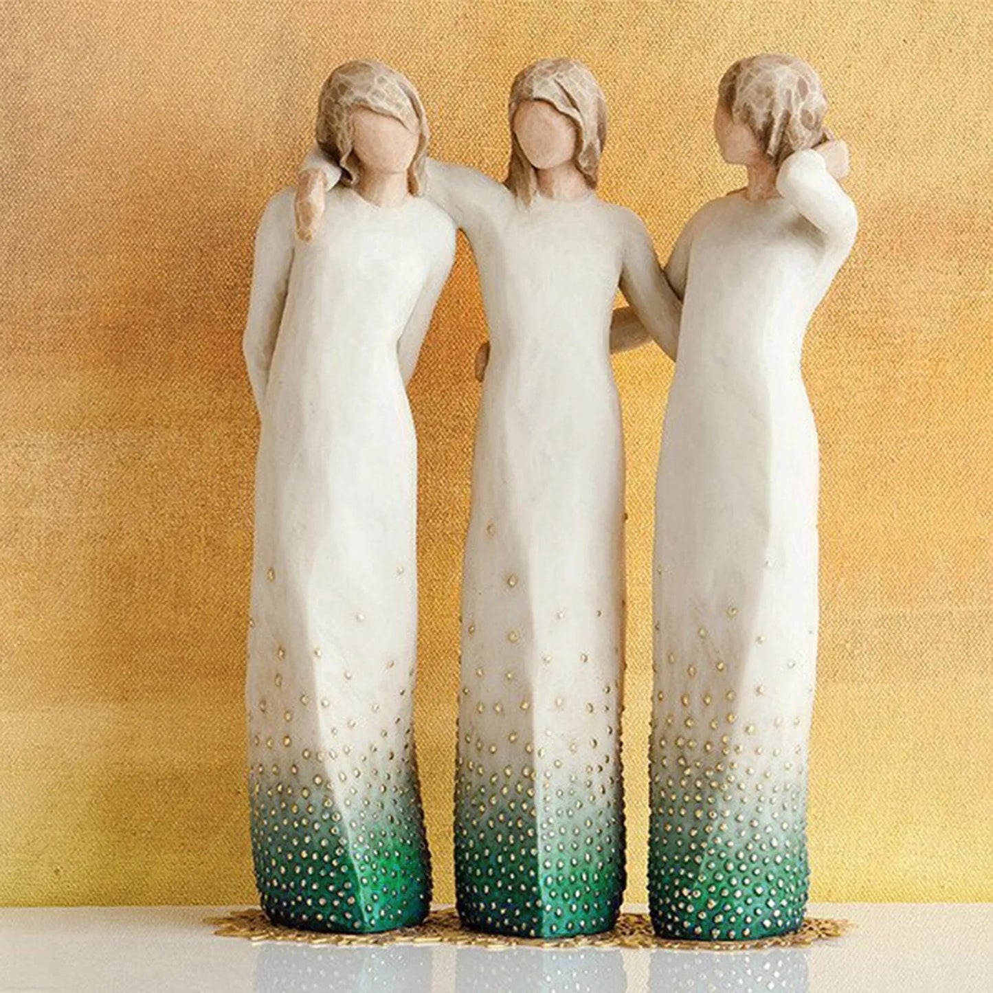 Figurines For Interior Statue Home Decoration Willow Tree Three Sisters Figure By My Side Sculpture Resin Xmas Decorative Craft