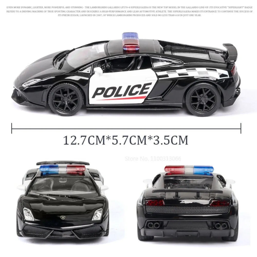 1:36 Ford Mustang Police Car Model Toy Alloy Diecasts Dodge Vehicles Model Simulation Car with Pull Back Collection Kids Gifts