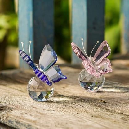 Crystal Cut Butterfly Ornament Decoration for Office Table Home Bedroom Crystal Ball Figurine Desk Table Window Ornaments Gifts