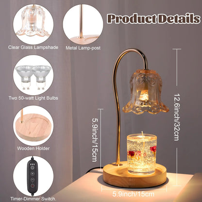 Table lamp decoration Candle Lamp Furnace Glass Aromatherapy Melting Wax Lamp Melting Candle Lamp Bedroom Atmosphere Table Lamp