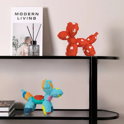 Ballon Hund Micro Bausteine ​​DIY Montage 3D Modell Mini Ziegel Figur Spielzeug Für Büro Decor Kinder Geburtstag Geschenk Bunte kunst
