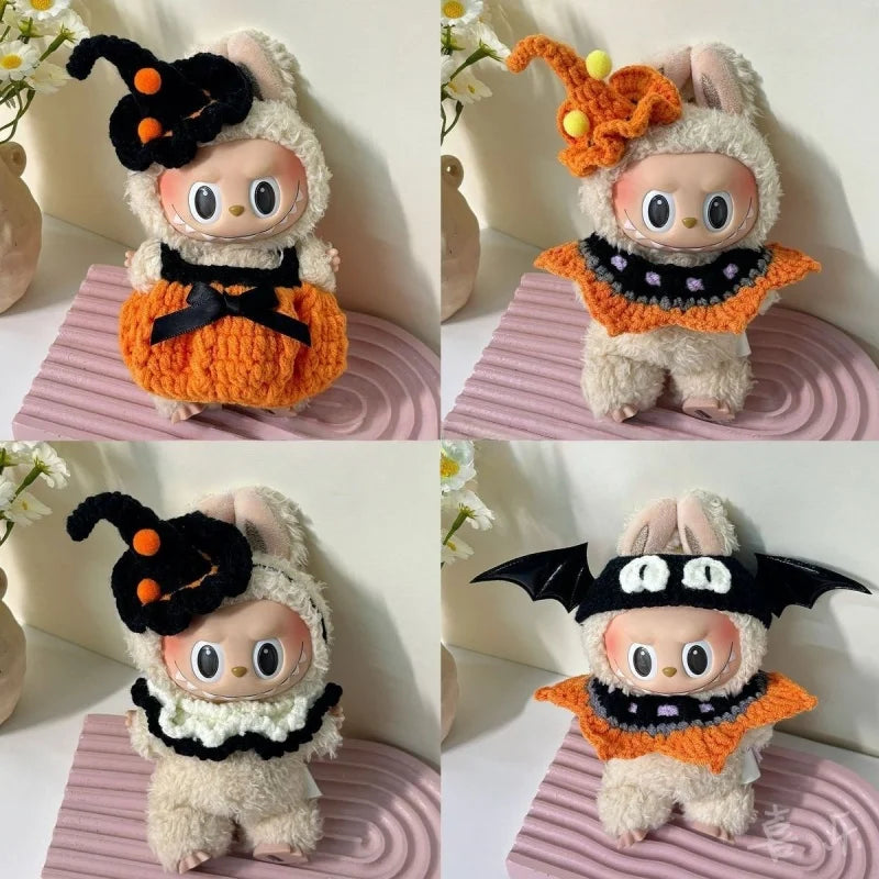 Halloween Pumpkin Clothes For Lafufu Clothes Doll Bat Wing Pumpkin Clothes with Hat For labubu cloth outfit Accessories
