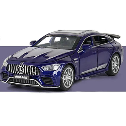 1:32 Alloy C63S GT63S Cars Models Diecast Toys Doors Opened Miniature Vehicles Rubber Tires Light Music Car Boys Xmas Gifts
