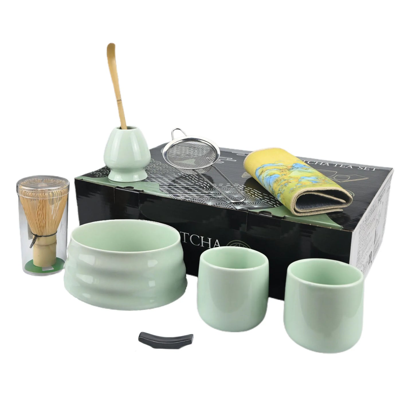 9pcs Japanese Matcha Set Matcha Bowl With Mouth Song Dynasty Tea Tip Tool Matcha Whisker Stand