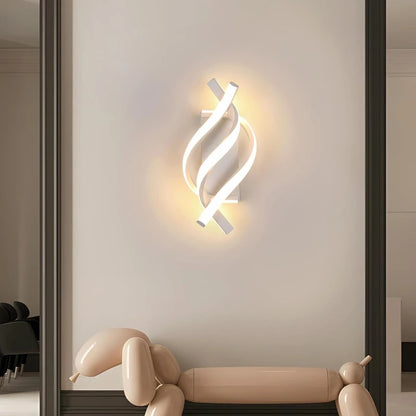 Curved Spiral Design LED Wall Lamp for Bedroom Bedside Corridor Living Room Staircase Corridor Lighting Fixture Home Decor Light