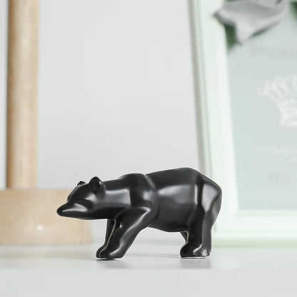 Nordic Ceramic Bear Figurine Home Decor Items Home Office Cabinet Decor Animal Sculptures & Figurines Aesthetic Room Decoration