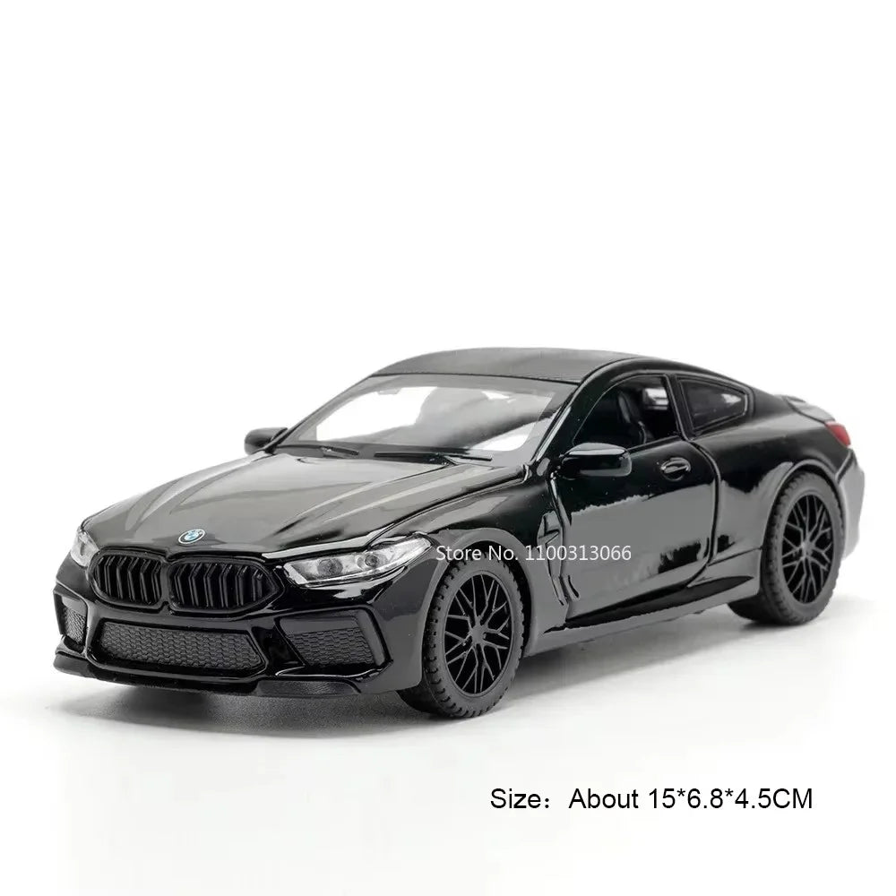 1:32 Scale X5 M8 Alloy Cars Models Diecast Toys with Light Sound SUV Doors Opened Miniature Vehicles for Kids Collection Gifts