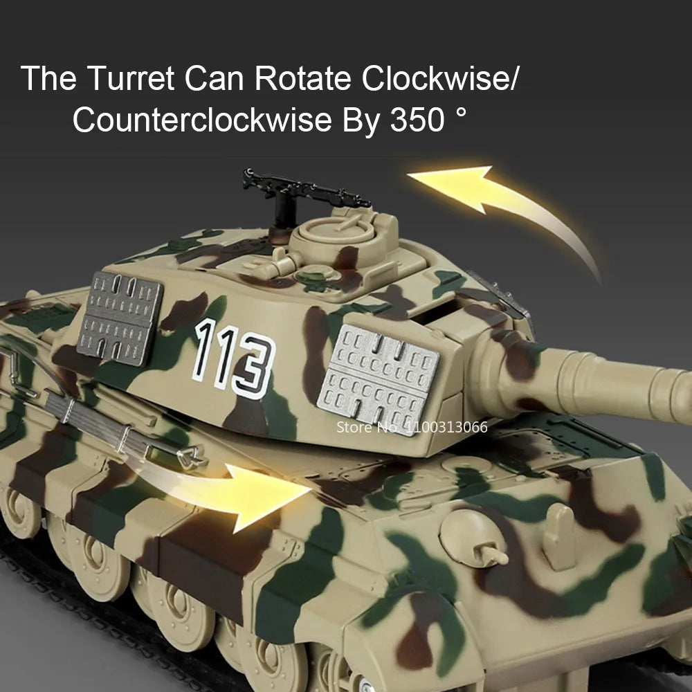 1:32 Alloy Tiger Tanks Toy Diecast Models Cars Spray Version Wheel Pull Back Light Sound Miniature T-90 Tank Kids Birthday Gifts