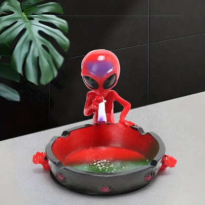 ALIEN Decoration tabletop ashtray resin hiphop Container Retro Vintage Home Office Bar Ornament Crafts Man smoking accessories