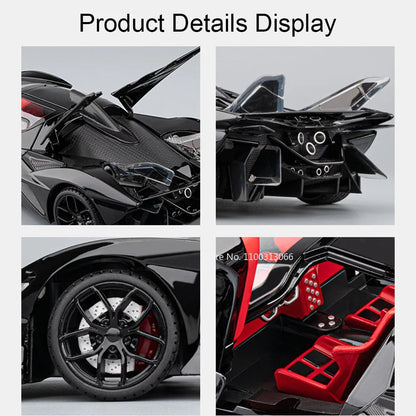 1:18 Apollo EVO Pagani Huayra Roadster BC Model Toy Cars Wheel Pull Back Miniature Vehicle 4 Doors Opened Car Toddler Kids Gifts