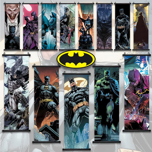 DC Batman Hanging Scroll Picture Movie Wallpaper Poster Wall Artwork Cartoon Canvas Painting Picture Print Home Decoration Art