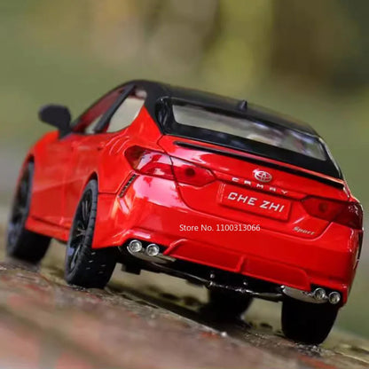 1:24 Camry RAV4 Models Cars Toys Rubber Tires Miniature Vehicles 6 Doors Opened with Light Music Car for Child Festival Gifts