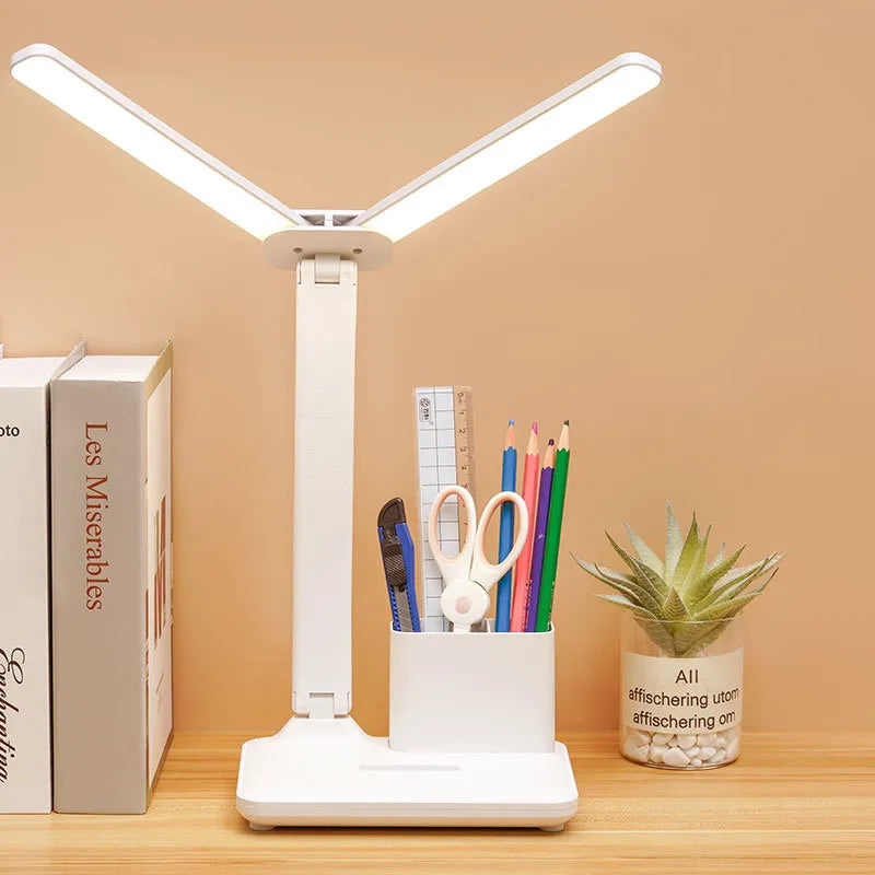 USB Charging LED Table Lamp Stepless Dimming Desk Lamp Multi-function Night Lamp For Bedroom Reading Light White Light