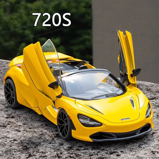 1:18 720S Pagani Huayra Toys Models Sports Cars Wheel Pull Back Miniature Car with Light Sound Vehicle Kids Children's Day Gifts