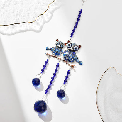 Sun Catcher Crystal Suncatcher Hanging Glass Prisms Wind Chimes Light Catcher Butterfly Wind Pendants for Car Garden Decorations