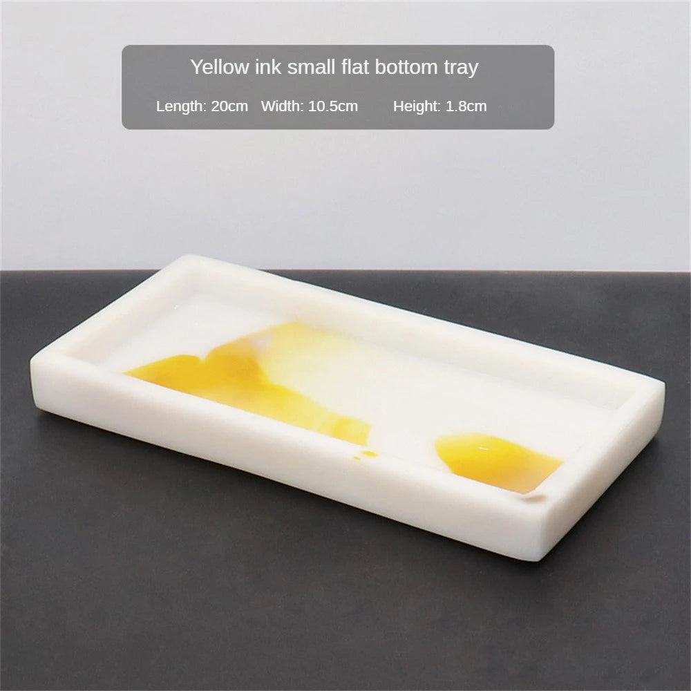 Mold Grouting Bathroom Tray Rectangular Marble Texture Storage Tray Home Decor Household Kitchen Accessories Resin 20x10.5x1.8cm