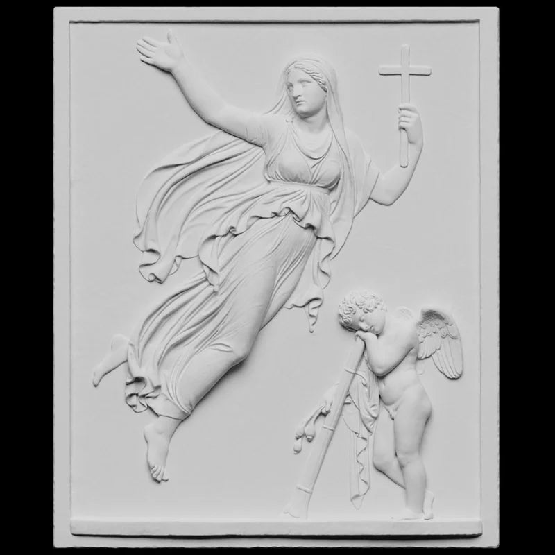 Angel And Woman Plaster Three-Dimensional Art Relief Decorative Painting Desktop Decoration Fragrant Stone Creative Gift Art